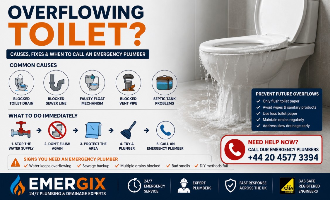 Overflowing Toilet? Causes, Emergency Fixes & Plumbing Advice